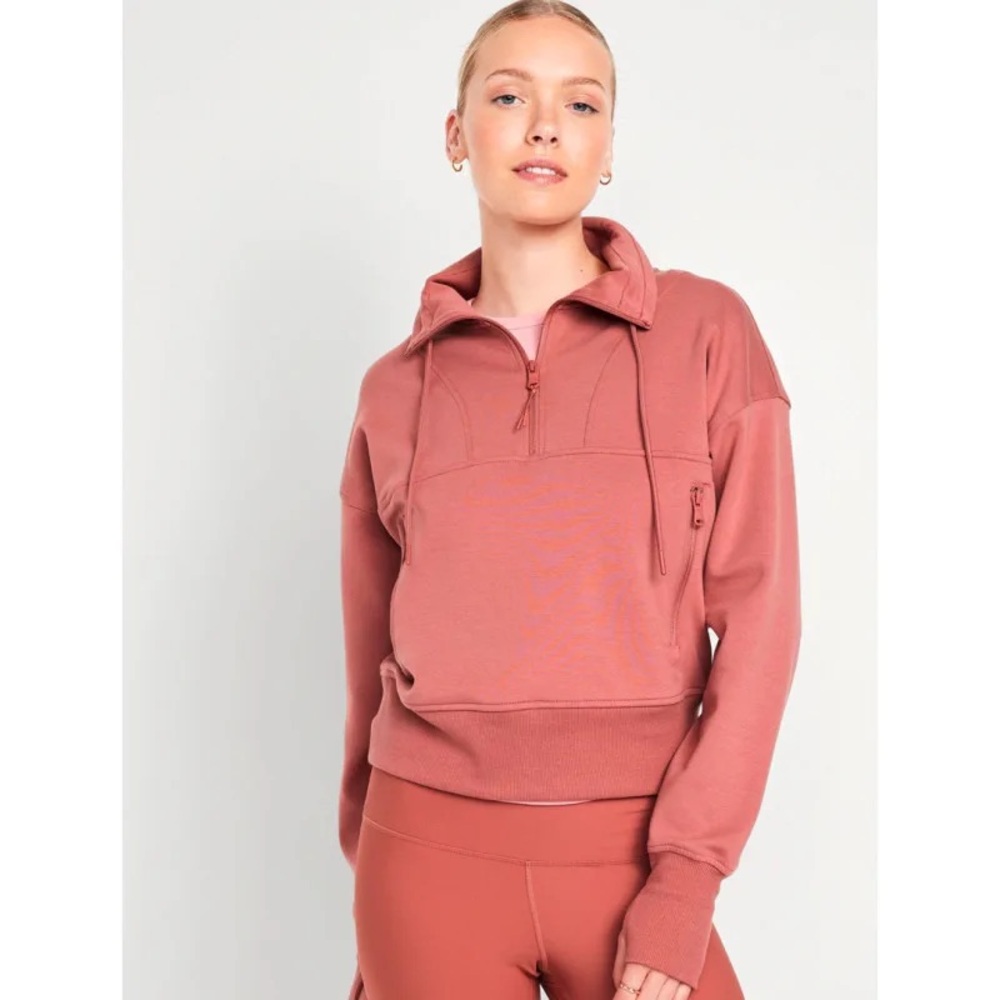 Old Navy Mauve Quarter-Zip Hoodie